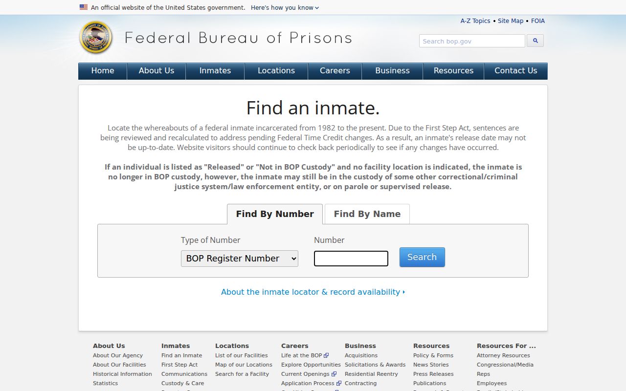 Chesterfield County arrest history research using the federal inmate locator